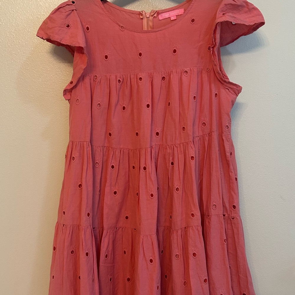 Simply Southern Coral Eyelet Womens Dress